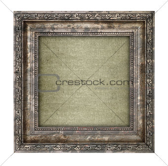 Ruined wooden frame with canvas interior
