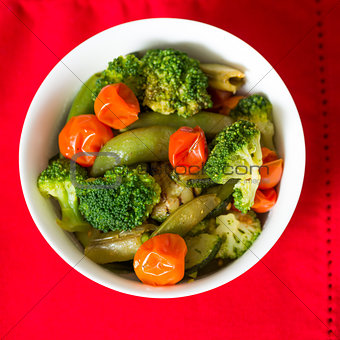 Bowls of variety vegetables