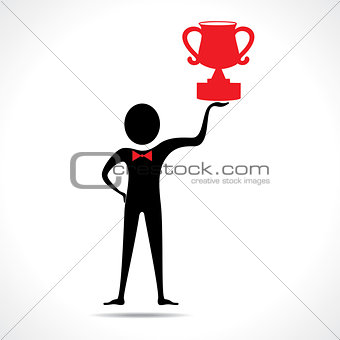 Man holding a trophy