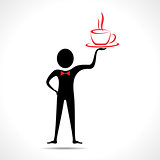 Man holding a coffee mug icon