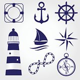 Set of marine symbols