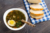 Delicious soup with sorrel
