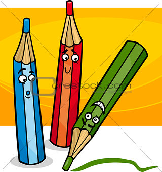 funny crayons cartoon illustration