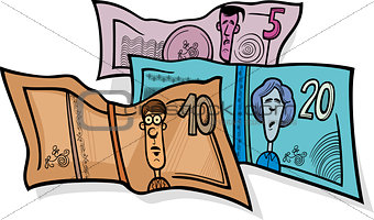 banknotes currency cartoon illustration