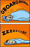 snoring man cartoon comic illustration