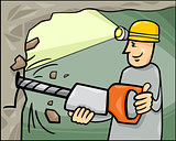 miner at work cartoon illustration