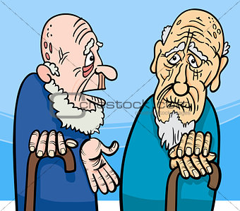 old men cartoon illustration