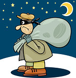 thief with sack cartoon illustration