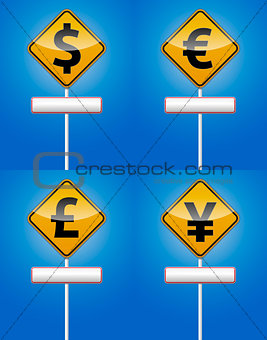 Dollar, Euro - Money traffic board