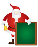 Santa Ringing Bell with Sign Board Illustration
