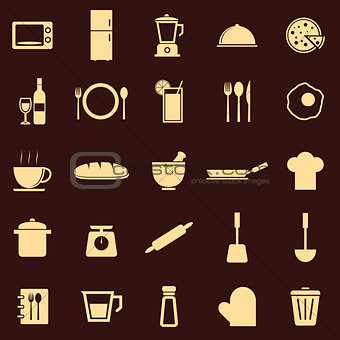 Kitchen color icons on dark background