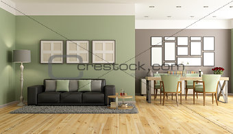 Green and brown modern lounge
