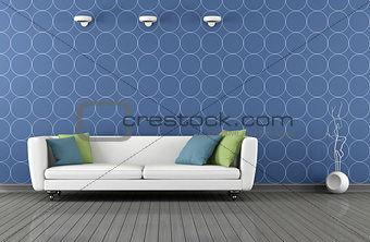 Blue and white modern lounge