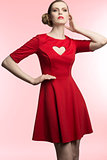 girl with romantic red dress