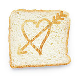 slice of bread with heart and arrow