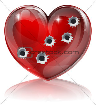 Bullet hole heart concept