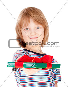 Boy Holding out a Present 
