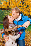 happy young couple kissing