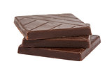 Three brown chocolate pieces