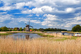 windmill over blue sky in Alkmaar