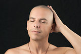 Buddhist Feels Shaved Head