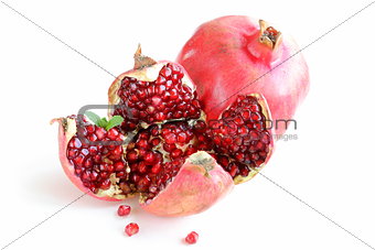red juicy ripe organic pomegranate fruit