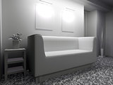 White furniture in modern interior