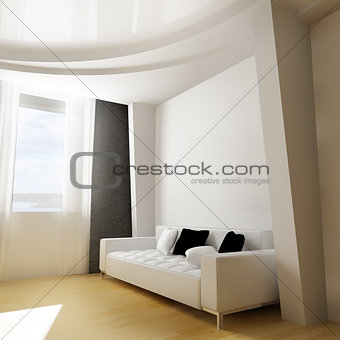 White furniture in modern interior