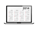 2014 Calendar in Laptop