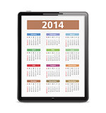 2014 Calendar in Tablet PC