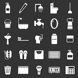 Bathroom icons on black background