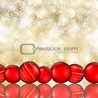 Christmas baubles and  snowflake background