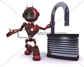 Android with padlock
