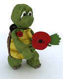 tortoise with poppy in rememberance