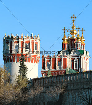 Detail of the tower of the monastery and the church