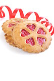 festive cookies decorated with Jelly hearts - romantic gift