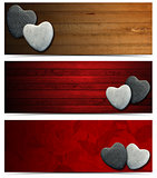 Banners with Stone Hearts