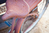 Abstract of Old Rusty Antique Bicycle Seat 