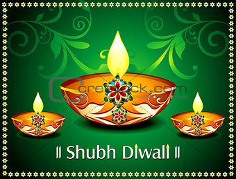 Diwali Card With floral