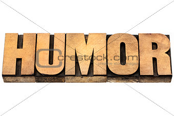 humor word in wood type