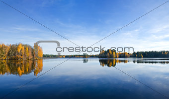 Fall reflections in water