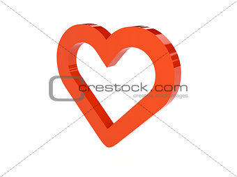Heart icon over white background.