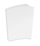 collection of various blank white book on white background