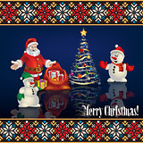 abstract celebration greeting with Santa Claus