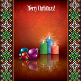 abstract celebration grunge greeting with Christmas decorations