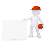3d basketball player with the white card