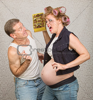 Angry Pregant WomanThrowing Candy
