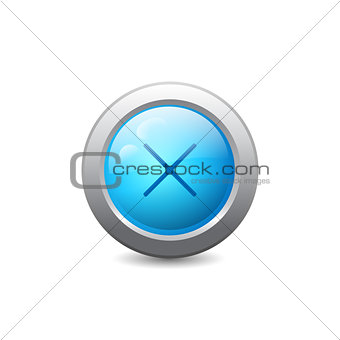 Web button with cross mark