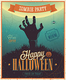 Halloween Zombie Party Poster.