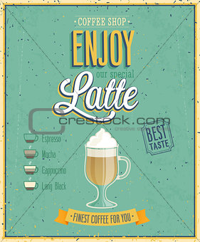 Vintage Latte Poster.